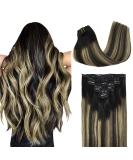 Doores Clip-In Extensions - Real Hair Balayage Natural Black to Light Blonde 40cm | 16 Inch 120g Remy Hair Extensions - Buy Online on GoSupps.com
