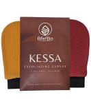 BfefBo Kessa Exfoliating Glove 2 Pack Exfoliating mitt Natural shower loofah exfoliating body scrub Tan removal Plant based Eco friendly Products Plastic free (TAN) - Buy Online on GoSupps.com