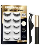 Magnetic Eyelash Kit - 5 Pairs of Natural Look Magnetic Lashes with Magnetic Eyeliner - No Glue Needed - Buy Online on GoSupps.com