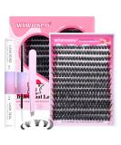 DIY Individual Cluster Eyelash Extension Kit - 280pcs Natural Russian Lashes - 50p 9-16MM A-Cluster Lashes Kit for Self Application - Buy Online on GoSupps.com