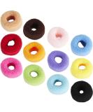 12 Pack Terry Cloth Cotton Elastic Stretchy Fuzzy Wide Thick Hair Ties Scrunchies Ties Ring Loop No Crease Seamless Hair Rubber Band Ponytail Holder Hair Accessories for Women Girl - Buy Online on GoSupps.com