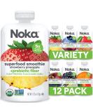 Noka Superfood Fruit Smoothie Pouches, Healthy Snacks (Variety Pack of 12), Vegan, Gluten-Free, with Flax Seed, Prebiotic Fiber & Plant Protein, Organic Squeeze Pouch 4.22oz Each 4.22 Ounce (Pack of 12) - Buy Online on GoSupps.com