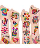 Tie Dye Temporary Tattoos Stickers - 192PCS, 16 Sheet Body Art Fake Tattoos for Kids, Tie Dye Party Favor & Decorations - Carnival Rewards - Buy Online on GoSupps.com