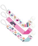 Liname Neutral Pacifier Clip - 3 Pack for Boys & Girls - Baby Binky Holder - Spring Flowers Design - Buy Online on GoSupps.com