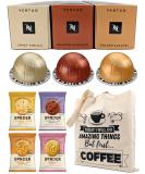 Nespresso Vertuo Coffee Pods Capsules Barista Creations Selection - Sweet Vanilla Roasted Hazelnut Golden Caramel - 30 Pods Bundled with Border Biscuits and Giftable Tote Bag - Buy Online on GoSupps.com