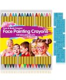 Face Paint Crayons for Kids - 36 Makeup Sticks & Stencils - Professional Face Painting Kit for Halloween or Birthday Party - 6 Fluorescent, 6 Metallic, 24 Classic Colors - Safe for Sensitive Skin - Buy Online on GoSupps.com