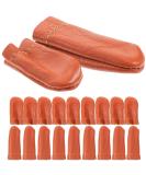 SEWACC 20 Pcs Leather Finger Cots - Thumb Protection for Needle Felting & Embroidery (Random Colors) - Durable Thimbles for Crafting - Buy Online on GoSupps.com