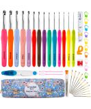 43 PCS Ergonomic Crochet Hook Set with Case and Accessories - Ideal for Arthritic Hands - 14 Sizes, Extra Long Needles - Knitting Kits for Enthusiasts - Buy Online on GoSupps.com