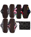 7pcs Set Mini Wet Bag + 6pcs 10 Charcoal Bamboo Mama Cloth Pads, Black Lace - Buy Online on GoSupps.com