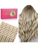 Premium If-of-hearted Tape Extensions - Real Hair 40PCs 100g 22 inches with Brown and Gold Highlights | Invisible Tape-In Hair Extensions #8A/22 - Buy Online on GoSupps.com