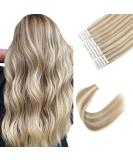 Sixstar Hair Tape Extensions | 20pcs 50cm Real Hair Extensions - Invisible & Thick Remy Blonde (#8/60) for Women - Buy Online on GoSupps.com