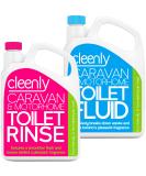 Cleenly Blue 2L and Pink 2L Toilet Chemical Rinse Solution Fluid Cleaner for Caravan and Motorhomes - Eco-Friendly Formaldehyde Free - Upto 20 Treatments - Buy Online on GoSupps.com