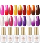 COSCELIA Color Changing Gel Nail Polish Set - 6 Color Temperature Changing Gel Polish for DIY Nail Art - Long Lasting Soak Off LED Nail Gel - Pink, Purple, Orange - 7ml/0.24 Fl Oz (Pack of 6) - Buy Online on GoSupps.com