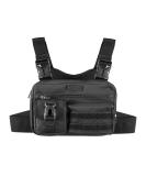 Fitdom Tactical Inspired Sports Utility Chest Pack. Chest Bag For Men With Built-In Phone Holder. This EDC Rig Pouch Vest is Perfect For Workouts, Cycling & Hiking Black Vest Fit - Buy Online on GoSupps.com