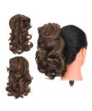 Shop Gairyan 30cm Long Curly Ponytail Extensions - Dark Brown & Dark Auburn Claw Clip Synthetic Hair for Women - Buy Online on GoSupps.com