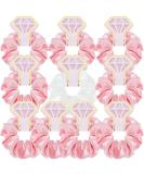 Bridal Hair Scrunchies Set - 10 Satin Bridesmaid Ties for Wedding Accessories (Pink/White) - Buy Online on GoSupps.com