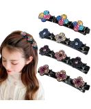 TIGARI Sparkling Crystal Stone Braided Hair Clips Set - 4 Pcs Color A | Rhinestone Hair Accessories for Women and Girls - Buy Online on GoSupps.com
