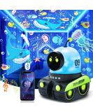 Robot Night Light Projector for Kids| 12 Films+72 Lighting Modes| Bluetooth+Rechargeable| 360 Rotation| Baby Sensory Lights for Autism - Buy Online on GoSupps.com