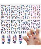 Cute Cartoon Nail Art Stickers - 8 Sheets 3D Self Adhesive Kawaii Designer Decals for Acrylic Nails - DIY Manicure Decorations for Women and Girls - Buy Online on GoSupps.com