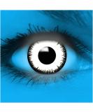 Funzera Halloween White UV Vampire Colored Contact Lenses - Non-Prescription Easy-to-Use 2 Pieces (1 Pair) - Glow Under Black Light! - Buy Online on GoSupps.com