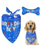 Dog Birthday Bandana and Bone Toy Set - Cute Puppy Outfit and Decorations (Blue) - Buy Online on GoSupps.com