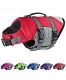 Dogcheer Ripstop Dog Life Jacket - Reflective Adjustable Safety Vest for Swimming & Boating - Rescue Handle, Flotation for Small, Medium, Large Dogs - Red - Buy Online on GoSupps.com
