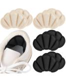 Sibba Heel Grips Liner Cushions - 4 Pairs for Loose Shoes | Anti-Slip Protectors for Blisters | Comfortable Heel Pads for Men & Women | Black & Nude - Buy Online on GoSupps.com