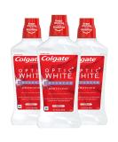 Colgate Optic White Alcohol Free Whitening Mouthwash, 2% Hydrogen Peroxide, Fresh Mint - 946mL, 32 Fl Oz (Pack of 3) - Buy Online on GoSupps.com