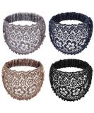 FZBNSRKO 4-Piece Wide Floral Pearl Lace Headband Set for Women - Fashion Hair Accessories in Random Colors - Buy Online on GoSupps.com
