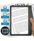 3X Large Ultra Bright LED Page Magnifier with 12 Anti-Glare Dimmable LEDs (Provide More Evenly Lit Viewing Area & Relieve Eye Strain)-Ideal for Reading Small Prints & Low Vision - Buy Online on GoSupps.com