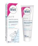 Veet pure hair removal cream - suitable for sensitive skin - application for bikini & armpits - 100 ml tube with arched applicator and spatula 100 ml (1 Pack) - Buy Online on GoSupps.com