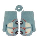 Cute Fox Knitting Toddler Gloves | Winter Thermal Plush Lining | 1-3 Yrs | Car/Blue - Buy Online on GoSupps.com