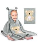 Yosemy hooded towel baby-Oeko Tex-Baby towel hood 100% cotton bathing poncho children baby towel with hood soft & super absorbent 0-3 years bear dark gray bear 0-3 years - Buy Online on GoSupps.com