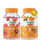 Lifeable Zinc 25mg + Vitamin C Kids Gummies Bundle - Gluten Free & GMO Free Chewable Supplement - Buy Online on GoSupps.com