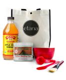 Etana Beauty Aztec Clay Premium Mask Set: 1lb Indian Healing Clay, 16oz Apple Cider Vinegar, Bamboo Bowl, Brush & Tote - Buy Online on GoSupps.com
