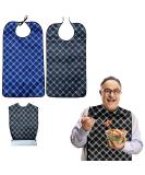 Epochleno Waterproof Bibs for Adults - 2 Pack XL | Reusable Senior Crumb Catcher - Black & Blue for Men & Women - Buy Online on GoSupps.com
