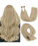 Youngsee Real Hair Extensions - Ashblond & Platinblond U Tip Bonding 35 cm | 50g - Premium Quality Hair Extensions - Buy Online on GoSupps.com
