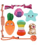Squeaky Plush Dog Rope Toys Set 8 Pack Puppy Chew Toys for Teething Training Cute Interactive Tug Rope Toys for Boredom Xmas Gift for Small and Medium Dogs Washable Natural Cotton & Non Toxic - Buy Online on GoSupps.com