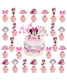 Buy 49-Piece Mini Mouse Cake Decoration Set - Cute Cartoon Topper for Girls' Birthday Parties - Perfect Pink Decor for Cakes - Buy Online on GoSupps.com