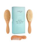 Natemia Baby Hair Brush and Comb Set - Natural Soft Bristles - Ideal for Cradle Cap - Baby Registry Gift Set - Buy Online on GoSupps.com