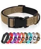 Heele Reflective Dog Collar - Soft Neoprene Padded Nylon for Small Medium & Large Dogs - XS (20-30 cm) - Brown - Buy Online on GoSupps.com