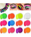 Kalolary 12 Colors Fluorescent Nail Powder - Neon Pigments Dust for Halloween & Christmas Makeup - Buy Online on GoSupps.com
