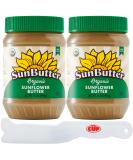 SunButter Creamy Organic Sunflower Seed Butter 16oz (Pack of 2) with By The Cup Spreader - Buy Online on GoSupps.com