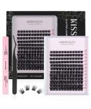 KISSXIAOYA Cluster Lash Extension Kit with Bond & Seal | 144 Pcs 0.10mm 56D Individual Lashes | DIY At-Home Lash Kit - Buy Online on GoSupps.com