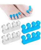 Sibba 4 Pcs Gel Toe Separator Set for Pedicure and Nail Art - 2 Pairs (1 Transparent, 1 Blue) - Washable and Reusable Toe Separators for Men and Women - Buy Online on GoSupps.com