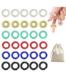 Dalaetus 31 Acupressure Rings with Cord Bag | Stress Relief Massage Rings for Adults & Teens | Noiseless Sensory Finger Toys - Buy Online on GoSupps.com