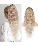 REECHO Long Beach Wave Drawstring Ponytail Extension 26 - Synthetic Hairpiece for Women - Dark Blonde with Light Blonde Ends - Buy Online on GoSupps.com