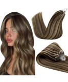 Hetto Microring Extensions - Real Hair Balayage Dark Brown with Red Blonde #P4/27 50cm 50g - Premium Remy Hair Extensions - Buy Online on GoSupps.com
