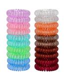 JessLab Spiral Hair Ties 20 Pcs - No Crease Phone Cord Hair Ties for Girls & Women - Transparent Spiral Bracelet Ponytail Holders - Buy Online on GoSupps.com