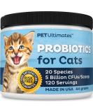 Pet Ultimates 20-Species Probiotics for Cats - Treat Diarrhea, Vomiting & Antibiotic Recovery - Enhance Digestion, Vitality - Cat Health Supply (44g) - Buy Online on GoSupps.com